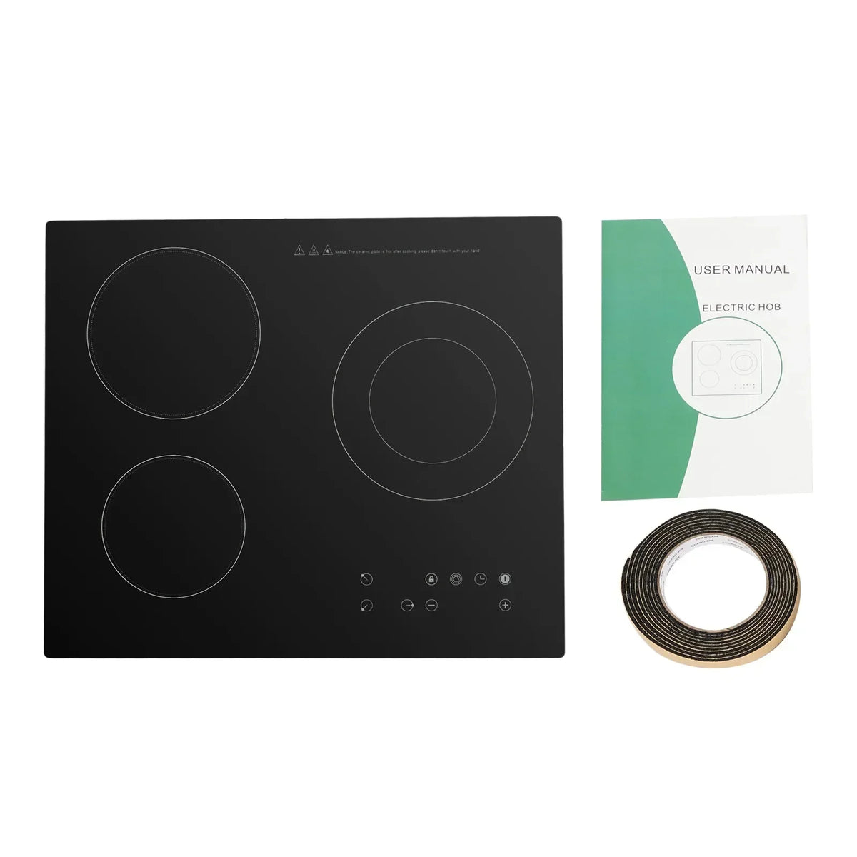 Portable Three Burners Electric Ceramic Cooktop With Touch Control