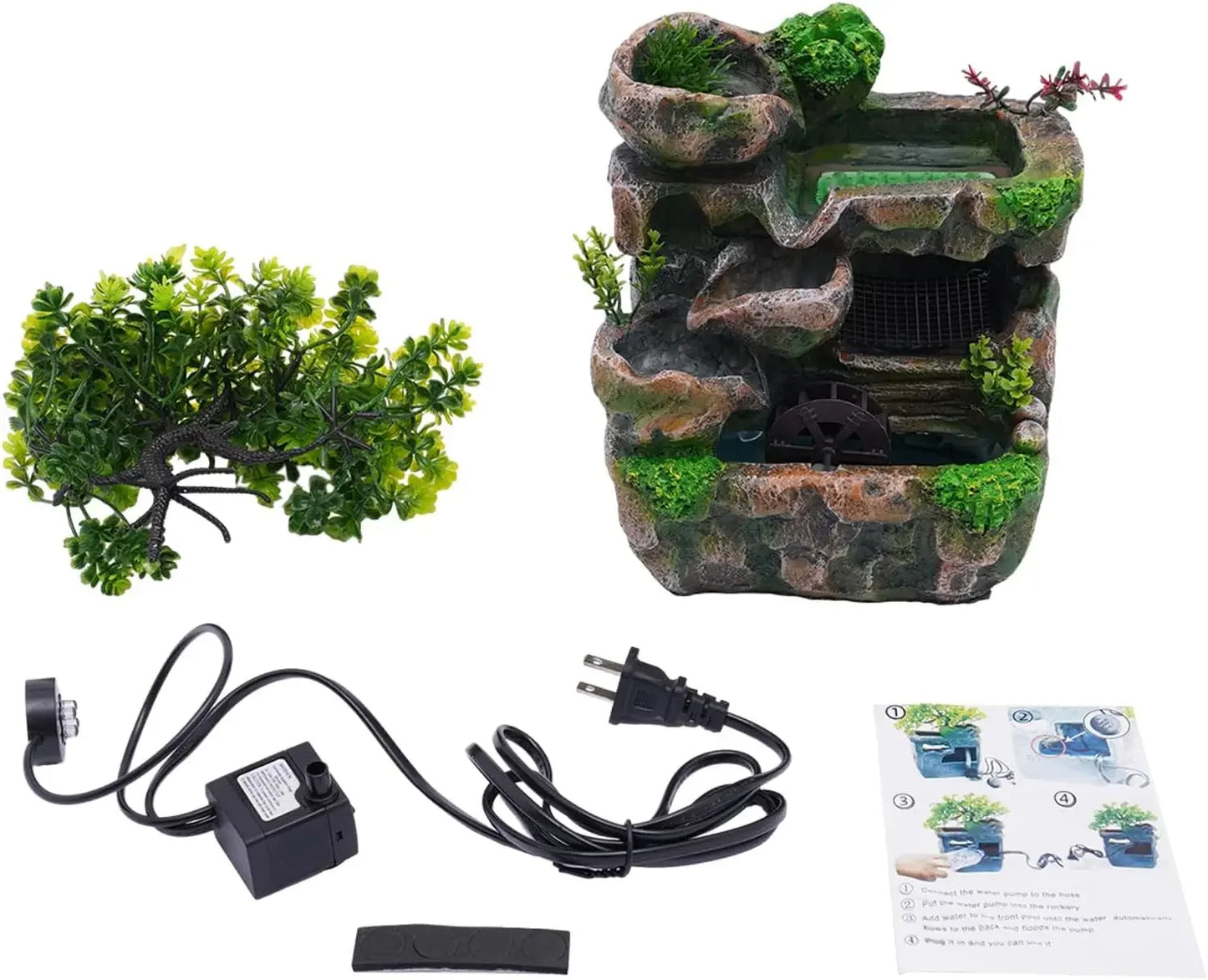 Indoor Waterfall Meditation Fountain With Automatic LED Light Pump