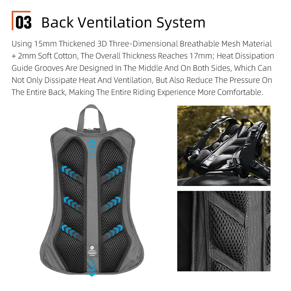 Rhinowalk Motorcycle Backpack With Magnetic Quick Release And Rain Cover