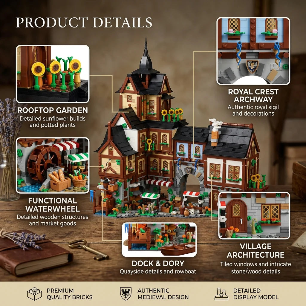 Barweer Medieval Town Modular Building Blocks Architecture Set