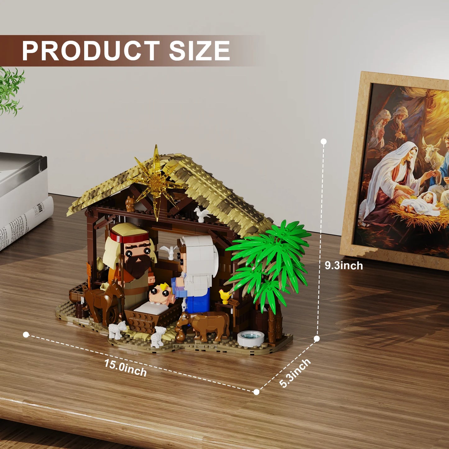 Jesus Nativity Building Block Set With Animal Figures Model
