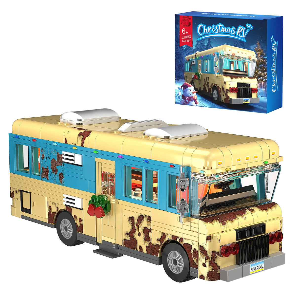 Christmas Cousins RV Building Blocks Set With LED Holiday Decor