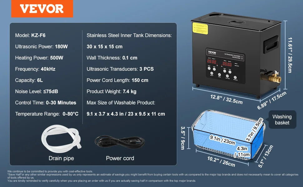 Succebuy Portable Ultrasonic Cleaner With Timer For Dishes
