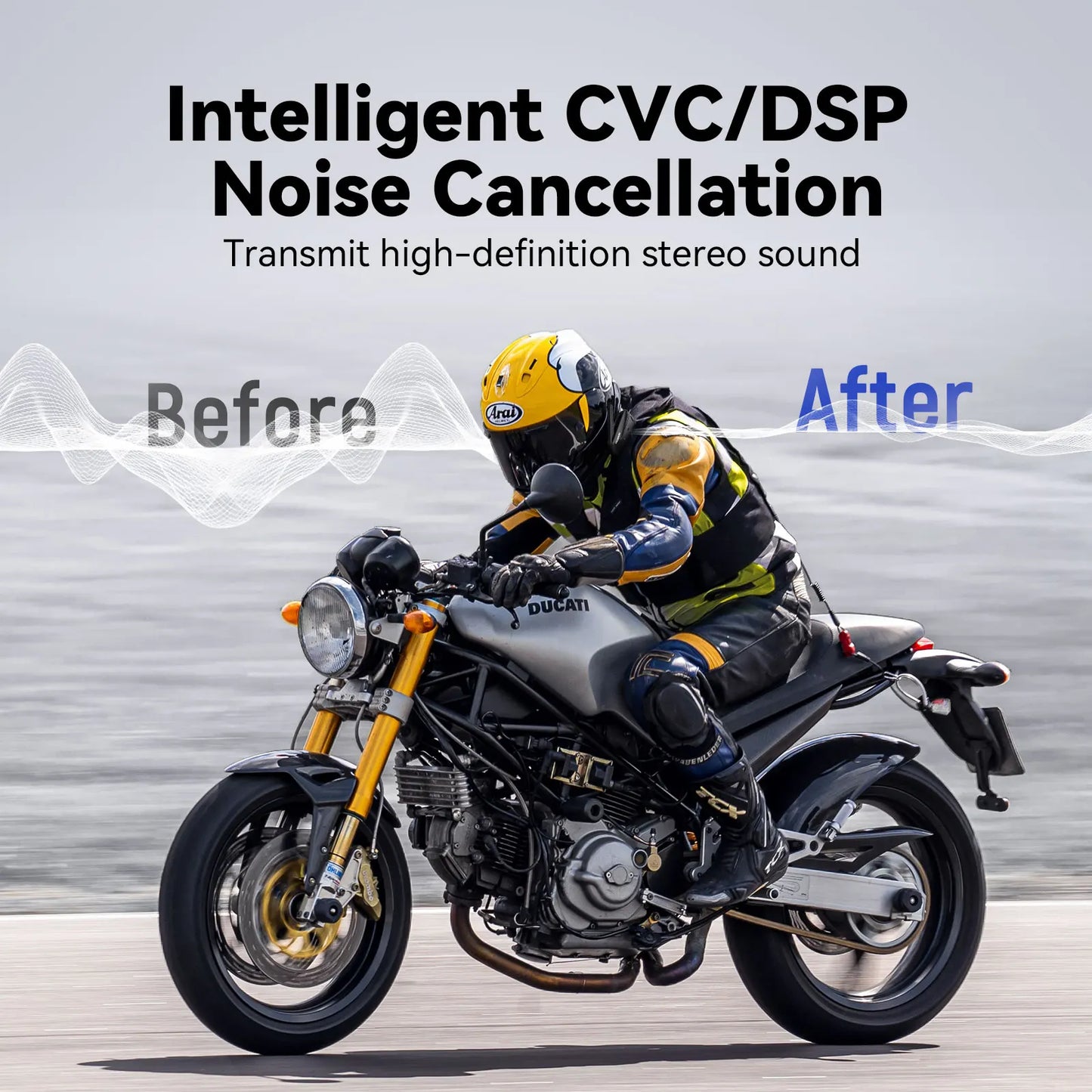 Lexin MeshCom Motorcycle Bluetooth Intercom Headset for 24 Riders