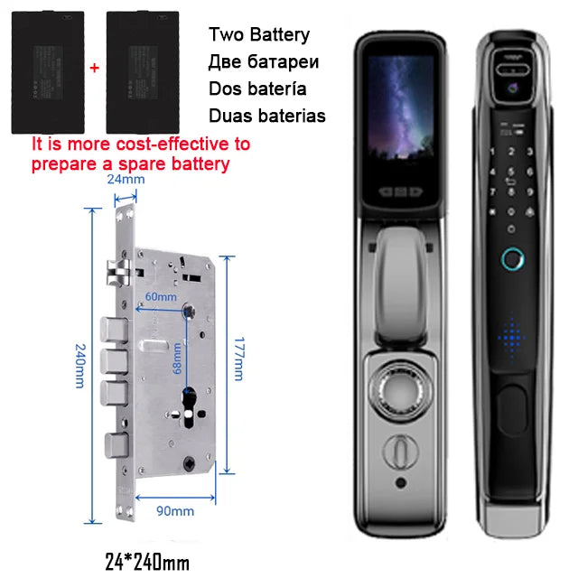 YKESDL Smart Door Lock Wifi Face Recognition Camera Intercom