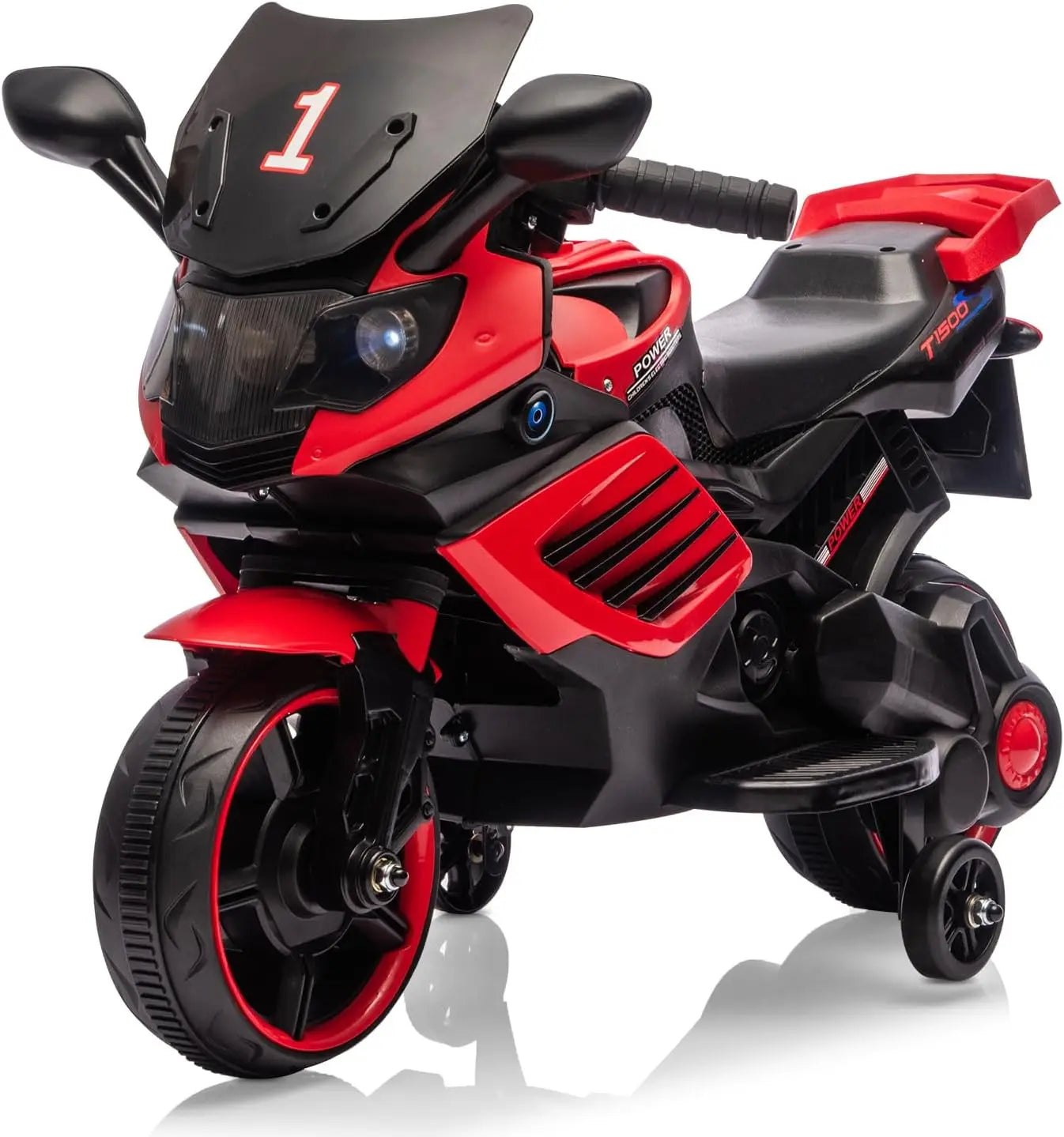 HiMISS Electric Kids Motorcycle With Training Wheels And Headlight