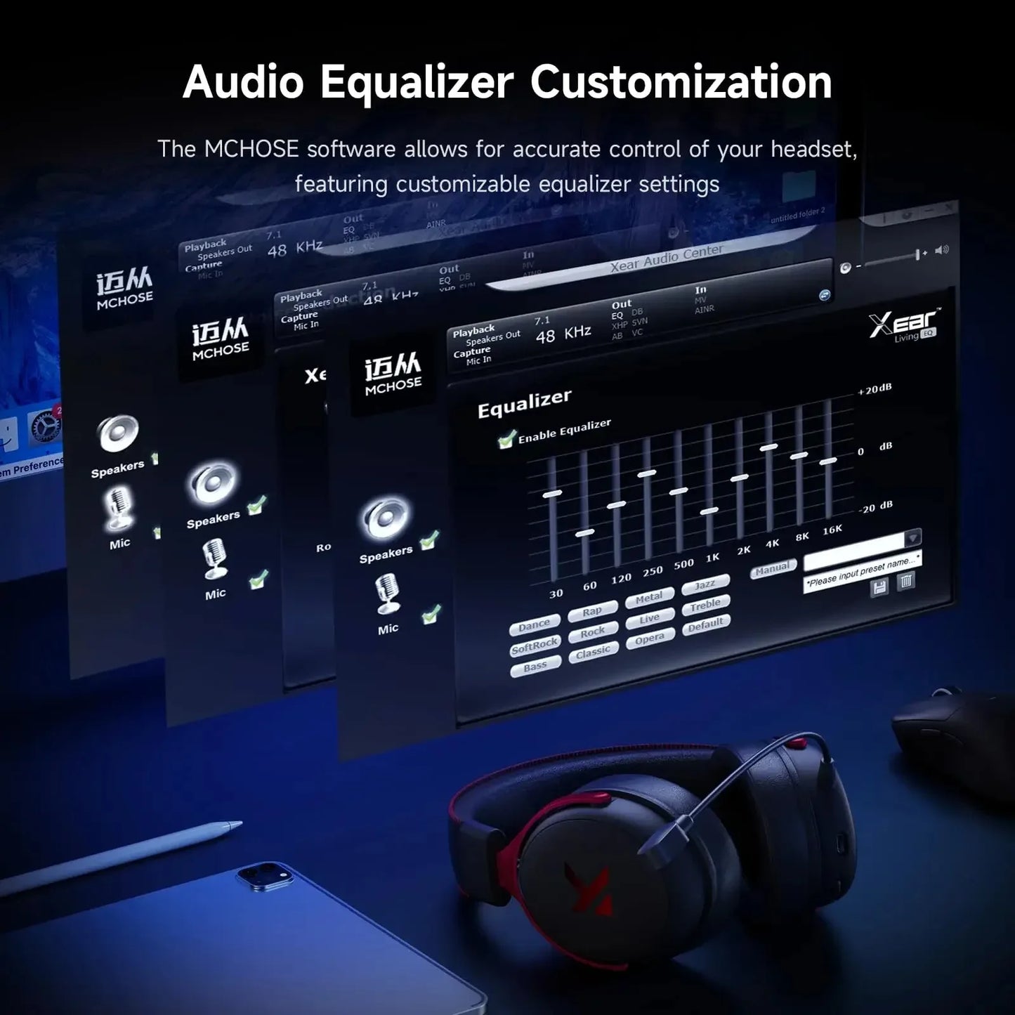 MCHOSE V9 Pro Wireless Gaming Headset Offering 7.1 Surround Sound