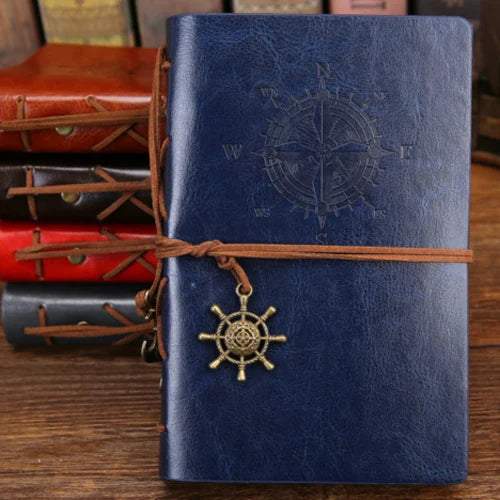 Vintage Pirate Spiral Notebook Journal With Replaceable Leather Cover