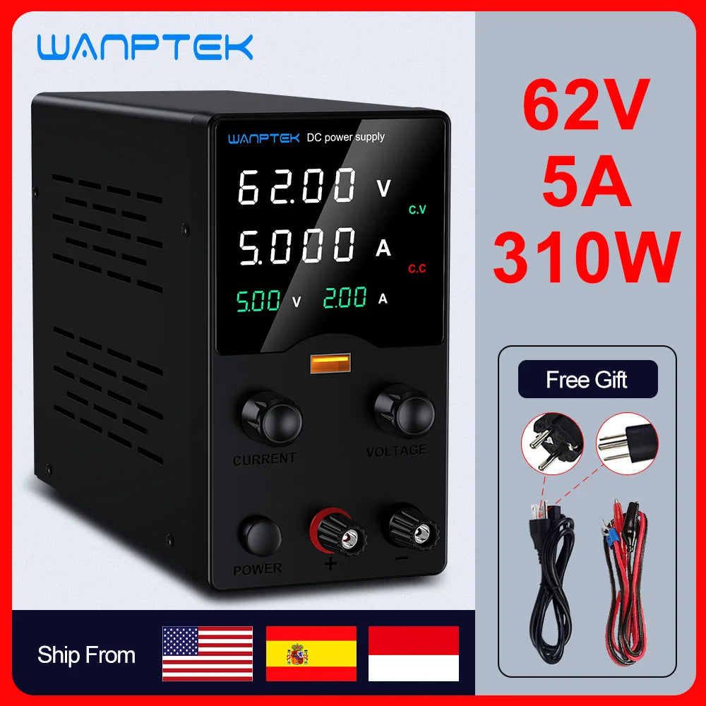 Wanptek Adjustable DC Power Supply 30V 10A Lab Bench Regulator