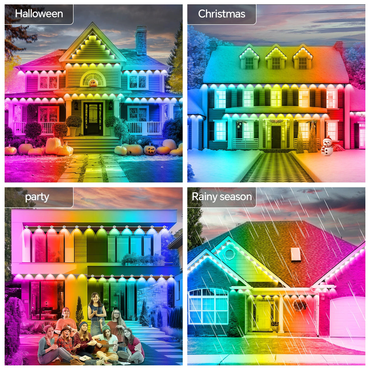 AILBTON Smart Waterproof Outdoor LED Eaves Lights With App Control