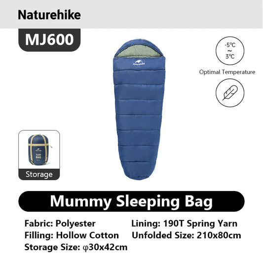 Naturehike Winter Warm Mummy Sleeping Bag For Adults Outdoor Camping