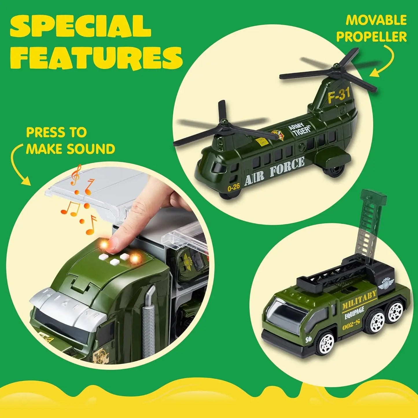 Joyfy Military Army Truck Toy Set Featuring Soldiers And Tanks
