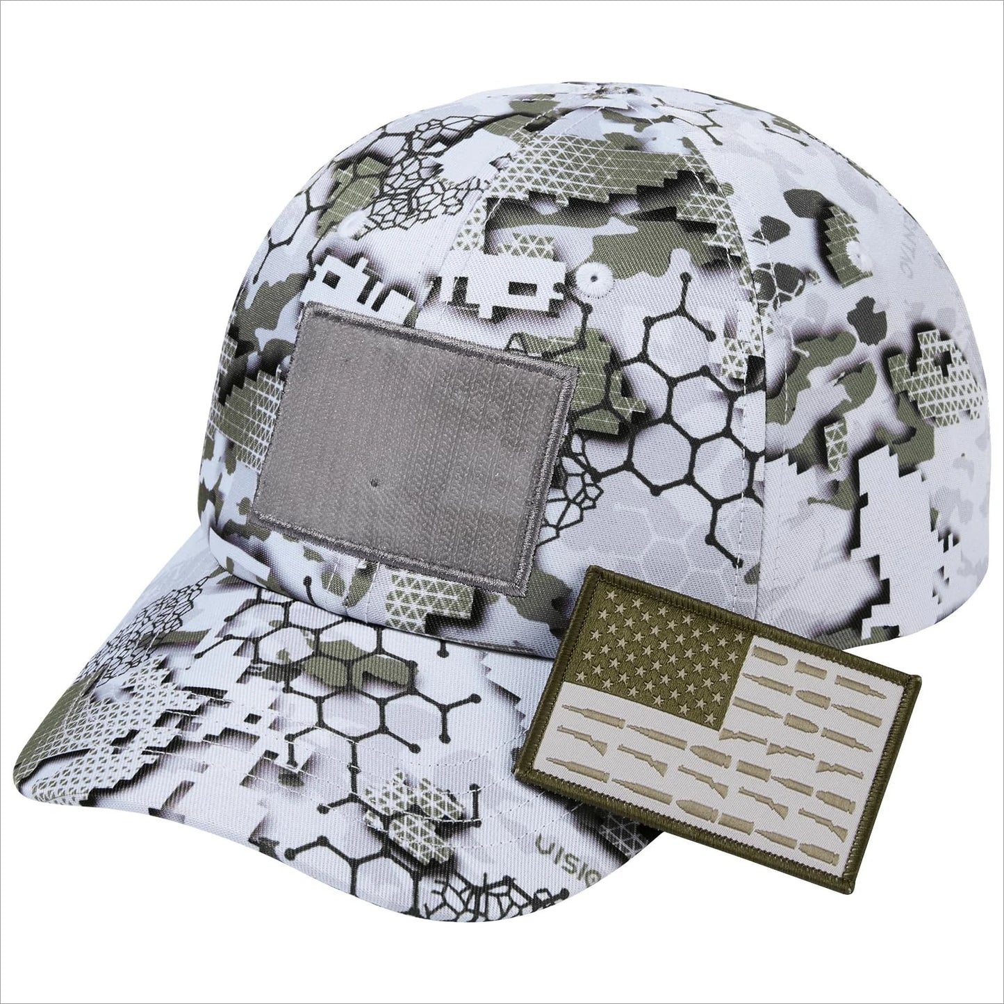 Adjustable Tactical Trucker Hat With Military Flag Patch Design