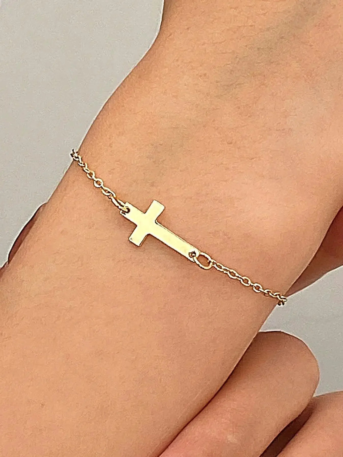 Minimalist Cross Design Titanium Steel ID Bracelet for Everyday Wear