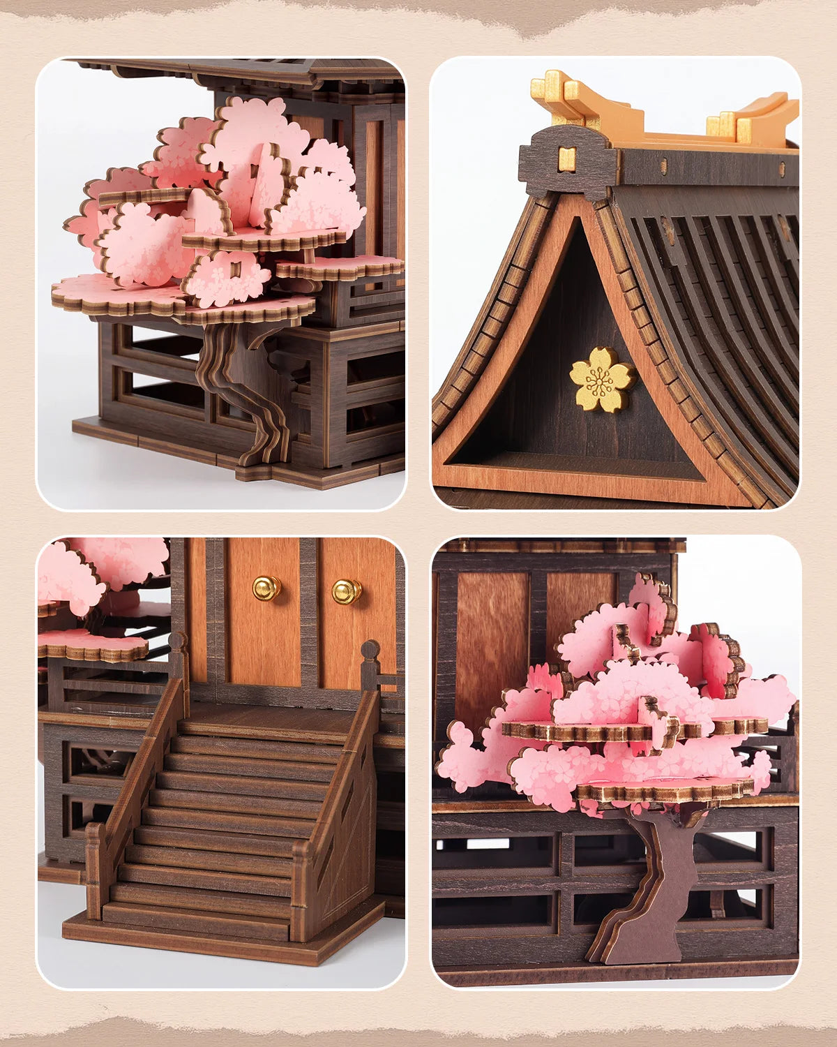 ROKR Sakura Retreat Wooden Book Nook DIY Craft Puzzle Kit