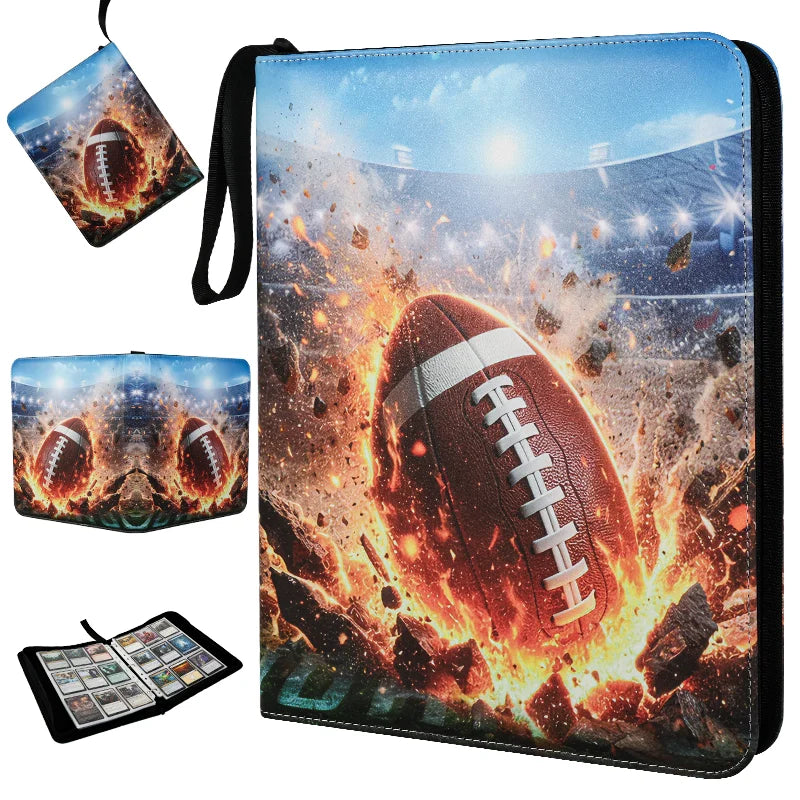 Sports Themed Card Binder Album With Protective Sleeves