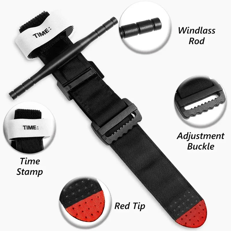 Tactical Adjustable Tourniquet Set For Emergency Survival Medical First Aid