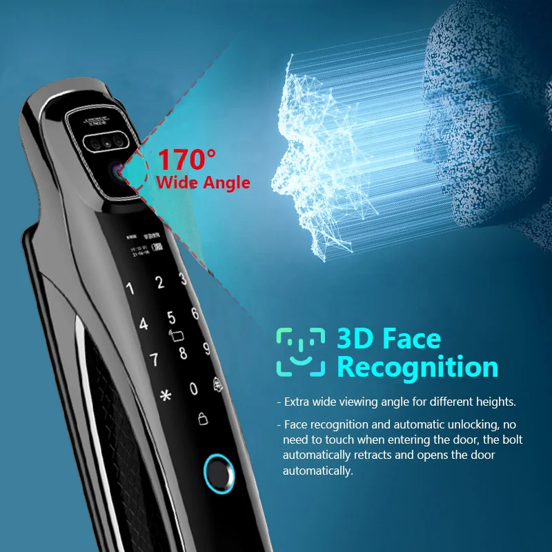 YKESDL Smart Door Lock Wifi Face Recognition Camera Intercom