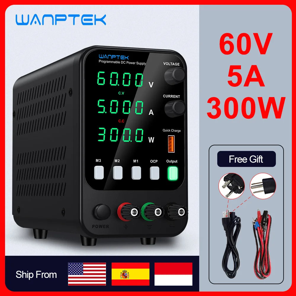 Wanptek Adjustable DC Power Supply 30V 10A Lab Bench Regulator