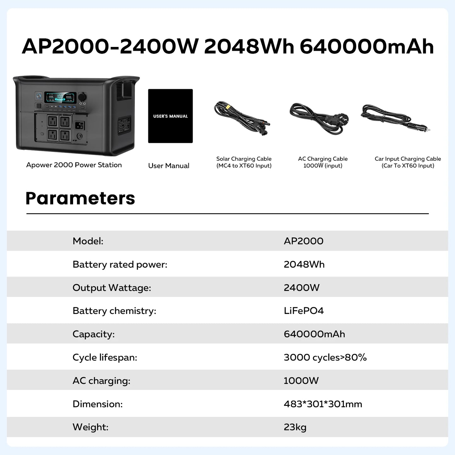 Ctolity 2400W Portable Power Station Solar Generator System