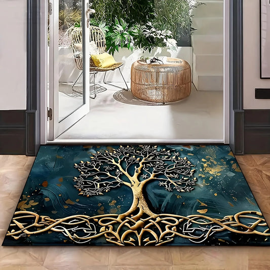 Tree Of Life Welcome Doormat Anti Slip Waterproof Home Rug