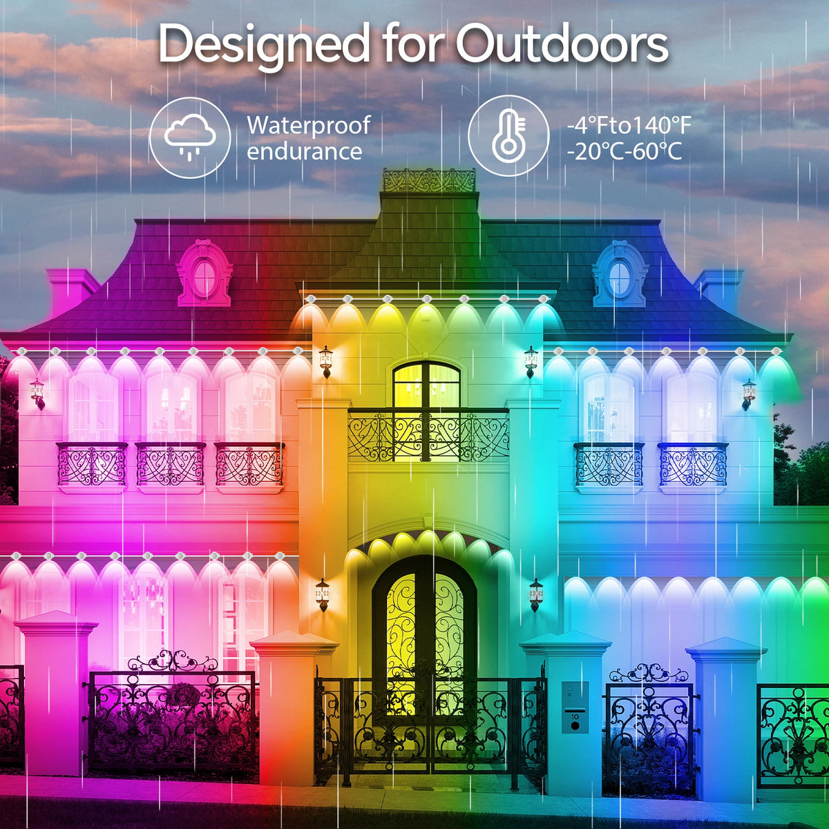 AILBTON Smart Waterproof Outdoor LED Eaves Lights With App Control