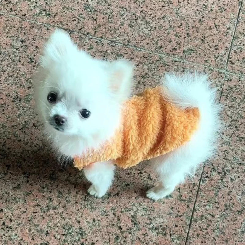 Warm Fleece Dog Sweater With Cute Print For Small Puppies