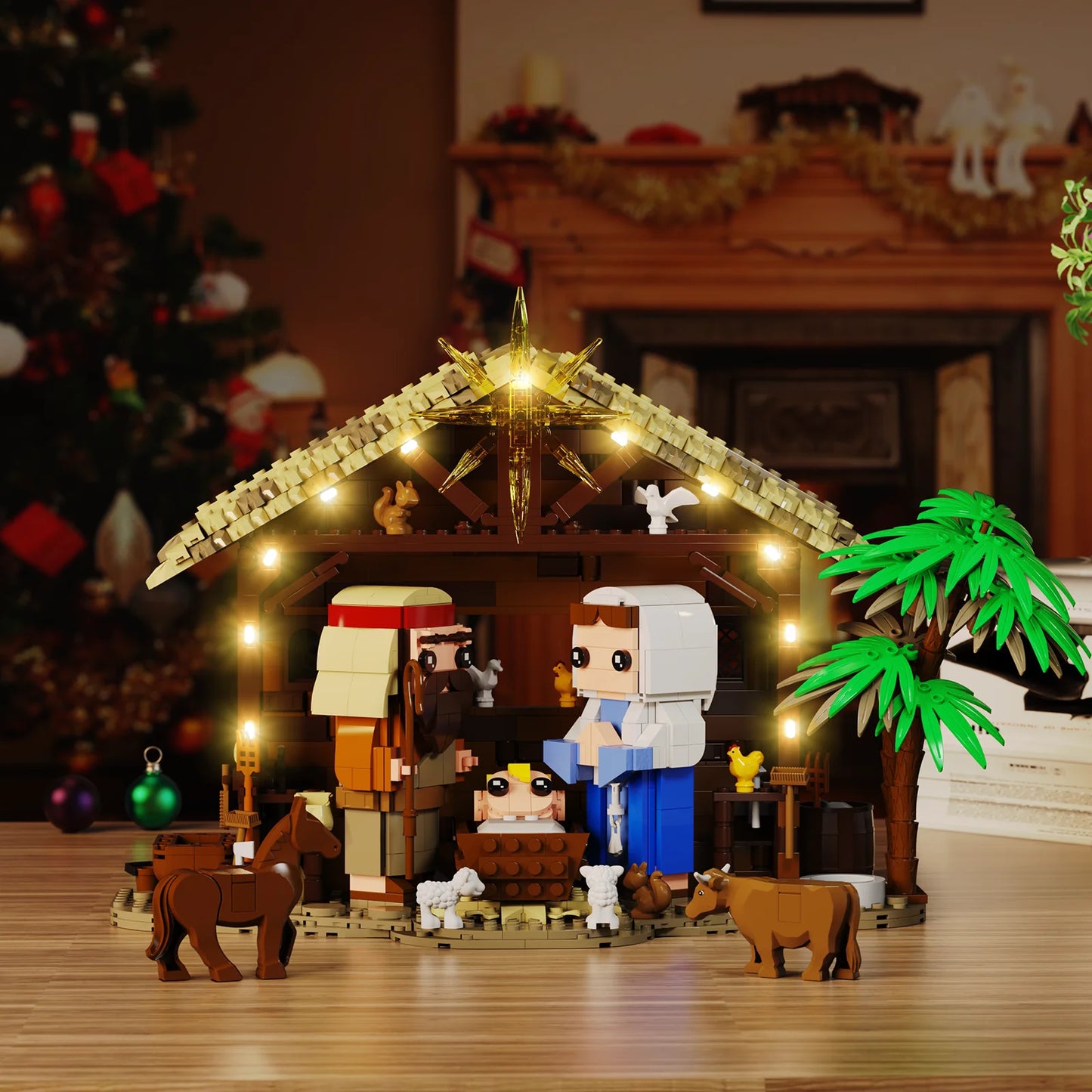 Jesus Nativity Building Block Set With Animal Figures Model
