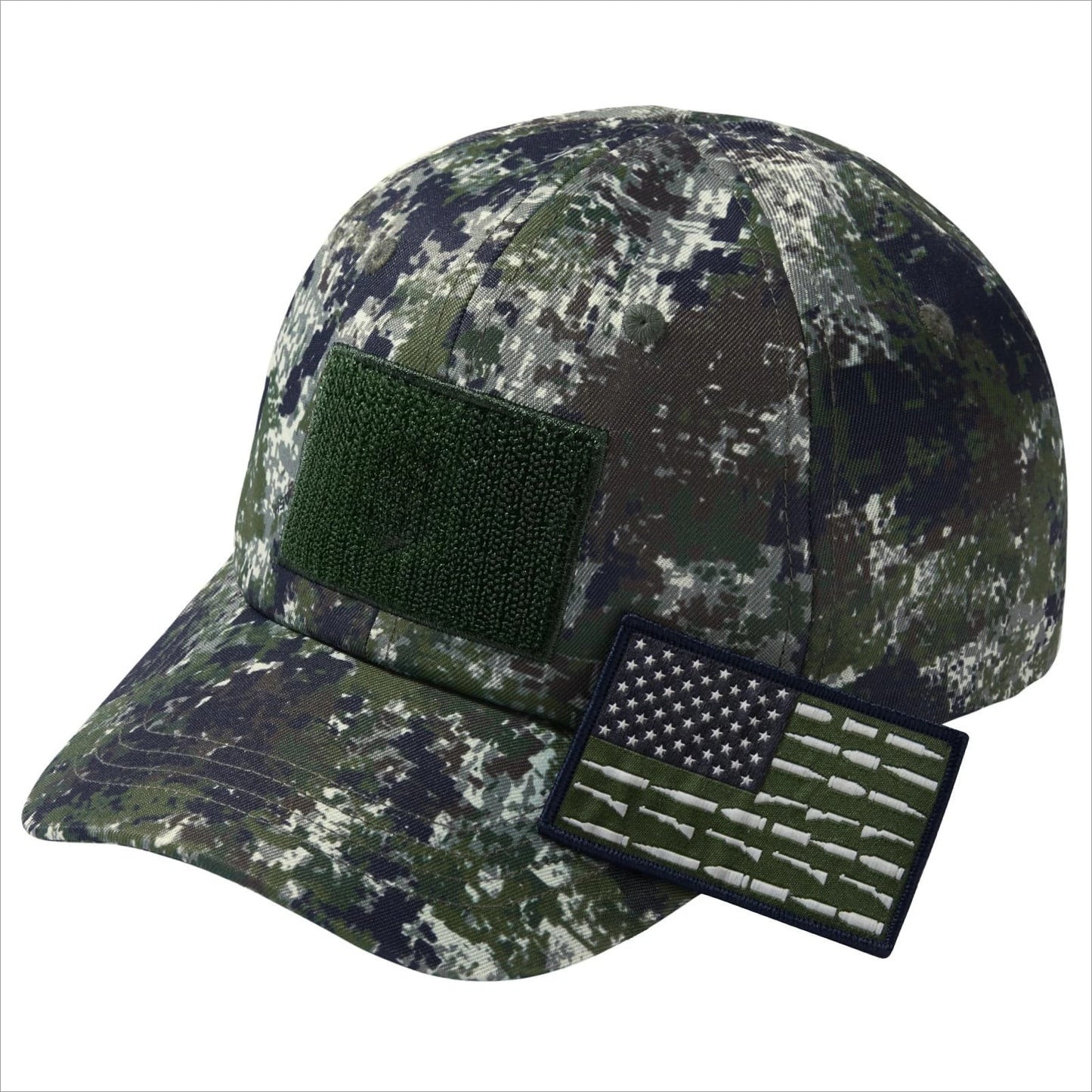 Adjustable Tactical Trucker Hat With Military Flag Patch Design