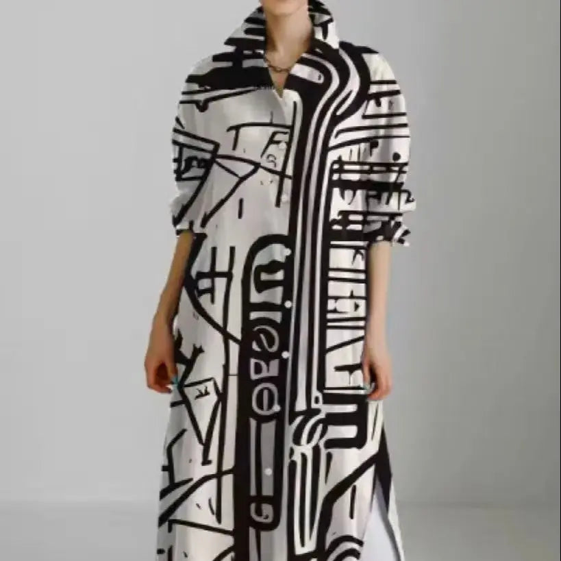 Elegant Geometric Print Sleeveless Maxi Dress With Bow