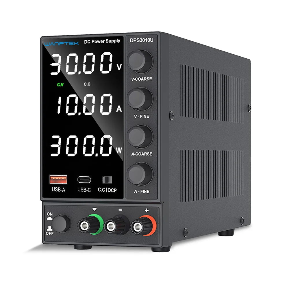 Wanptek Adjustable DC Power Supply 30V 10A Lab Bench Regulator