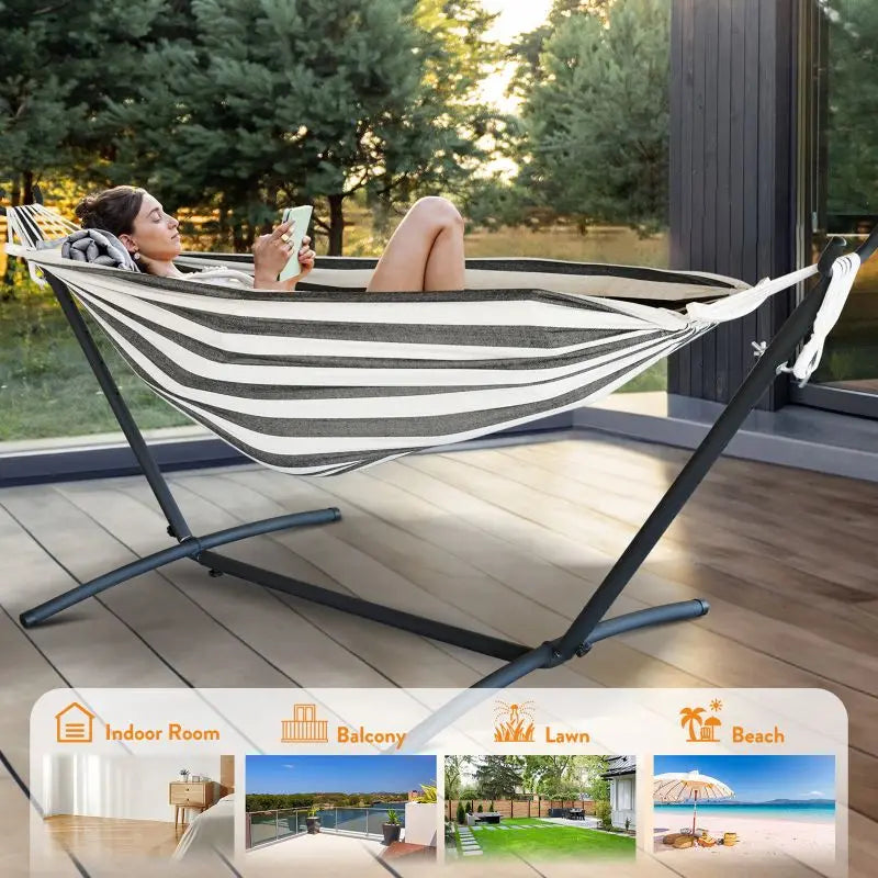 Gyroor Heavy Duty Adjustable Stand Hammock With Storage Bag