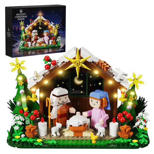 BuildMoc Christmas Nativity Building Blocks Religious Scene Set