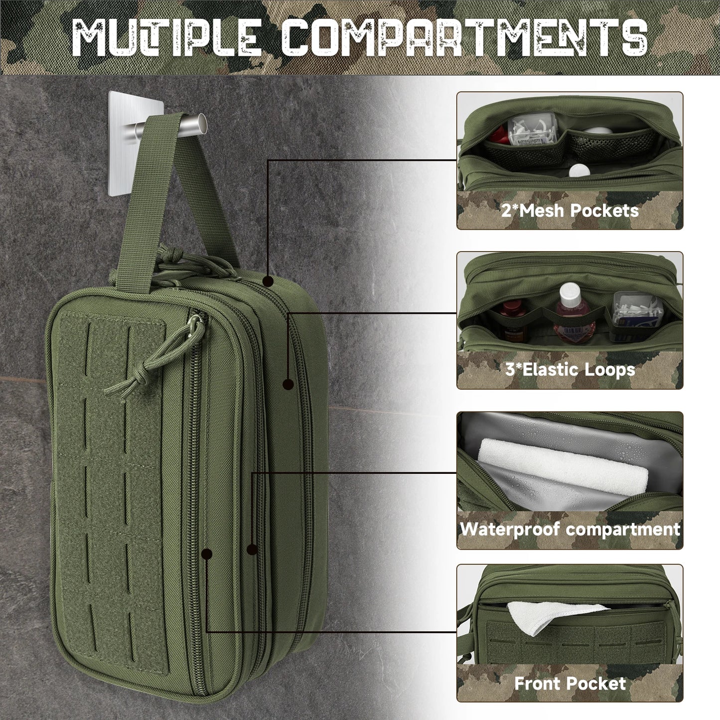 ReFire Gear Tactical Toiletry Bag Molle Travel Pouch