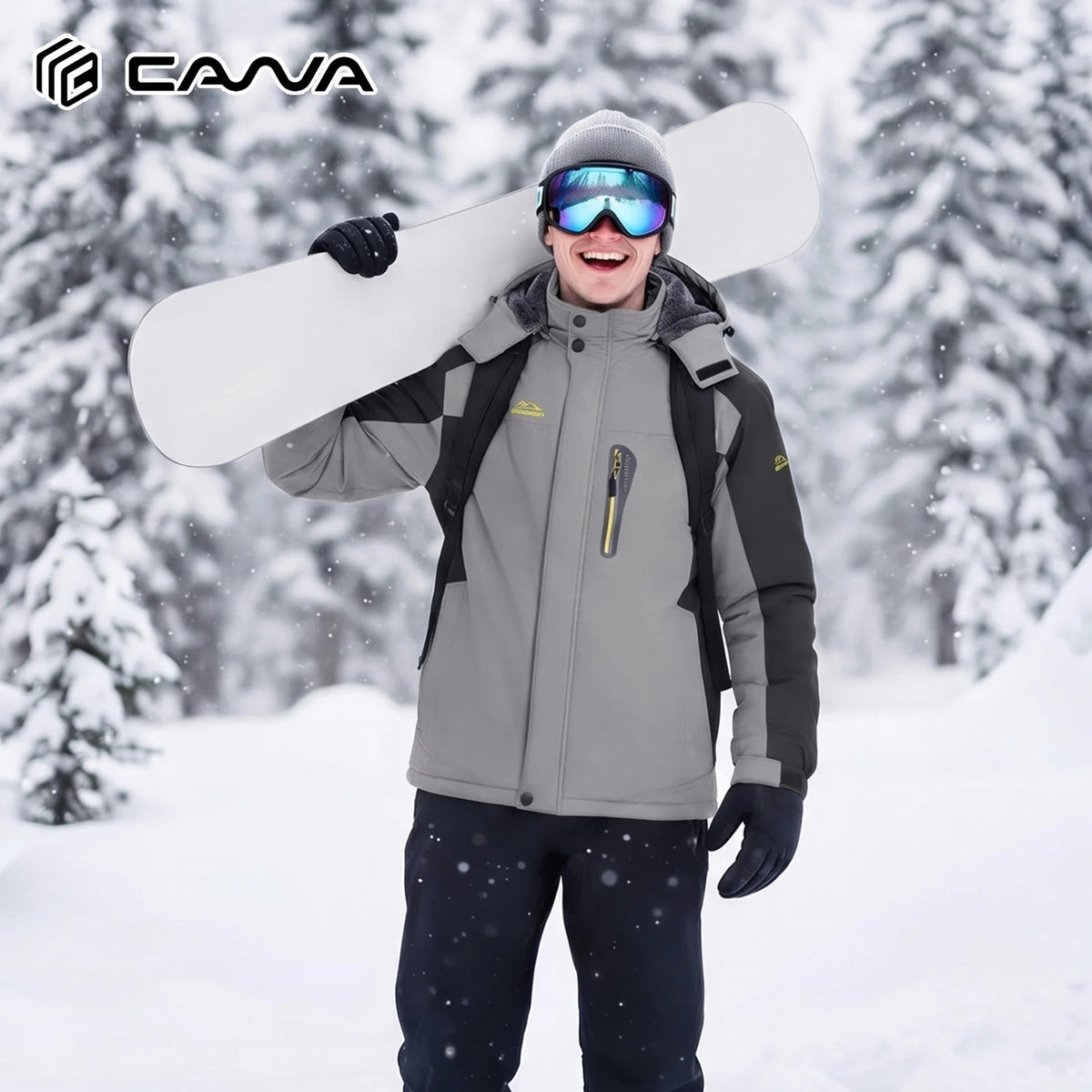 Cavva Men's Waterproof Fleece Lined Winter Parka With Removable Hood
