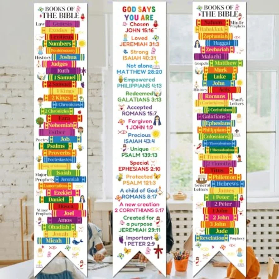 Three Piece Biblical Teaching Banners For Classroom Decor