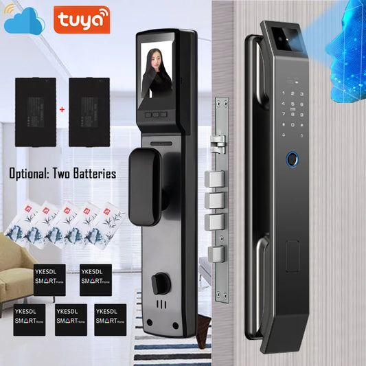 YKESDL 3D Face Recognition Digital Door Lock Camera Fingerprint Password