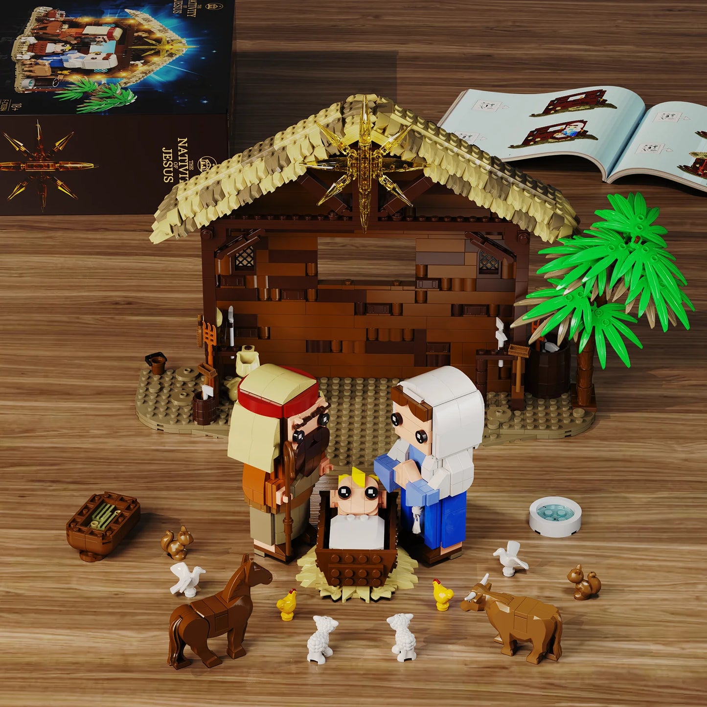 Jesus Nativity Building Block Set With Animal Figures Model