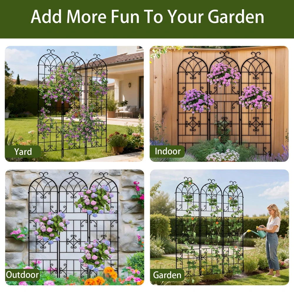 Rustproof Metal Garden Trellis For Climbing Plants And Vines