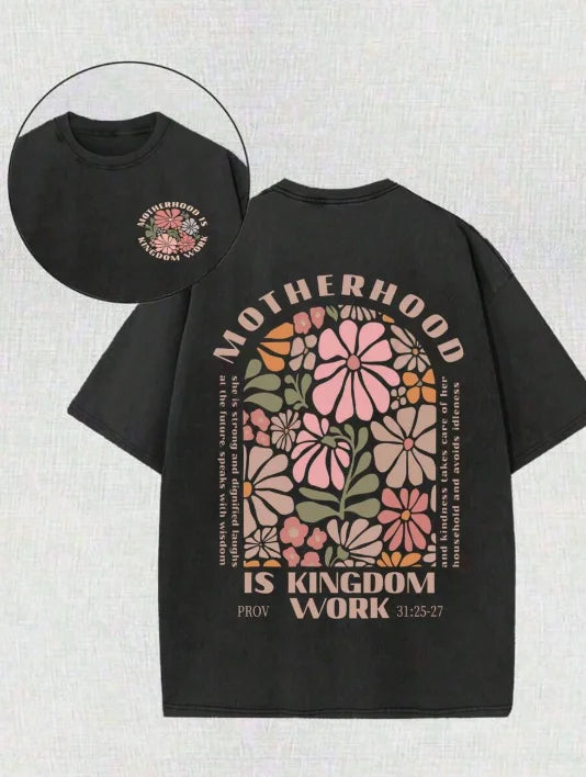 Womens Cotton Proverbs 31 Floral Graphic Christian T Shirt