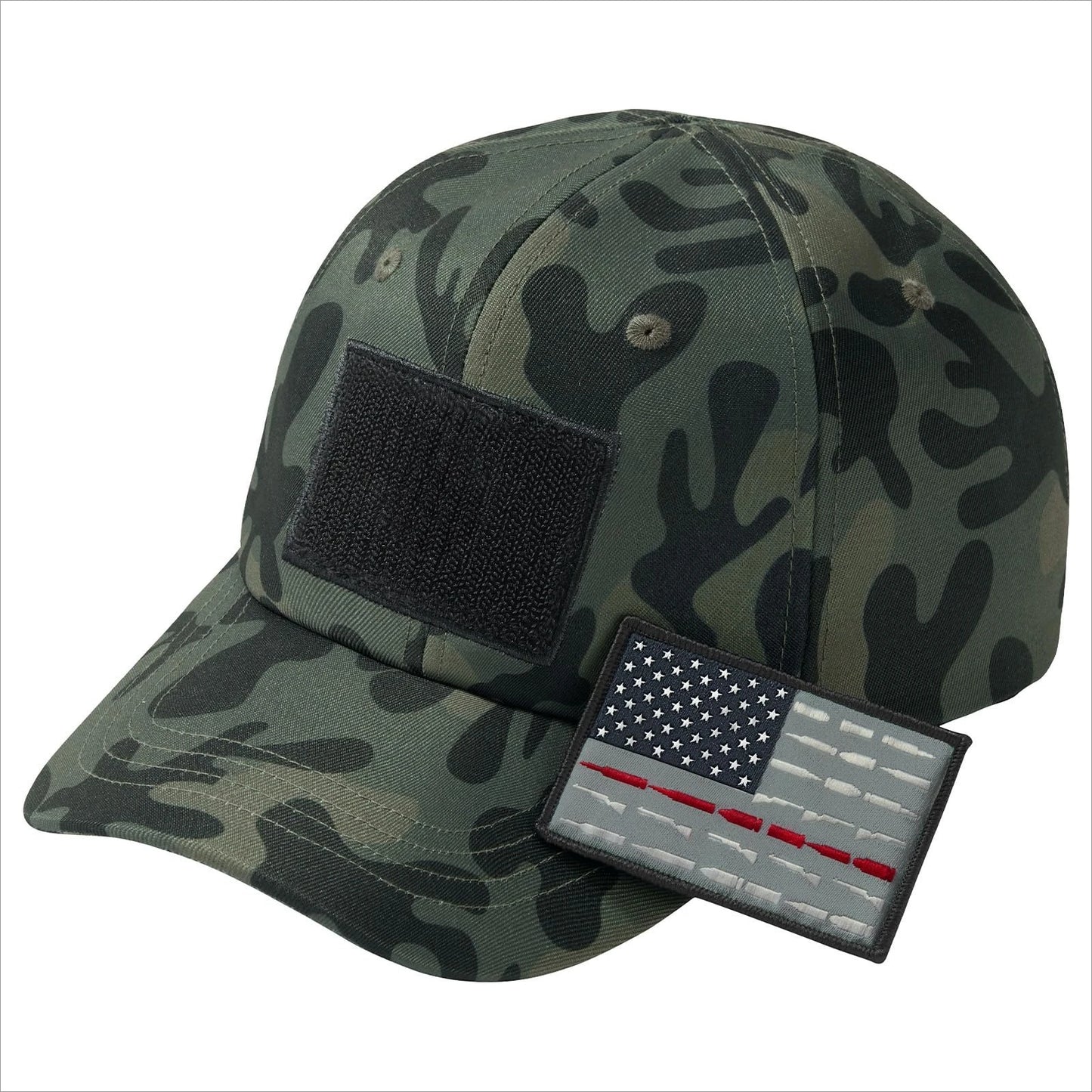 Adjustable Tactical Trucker Hat With Military Flag Patch Design
