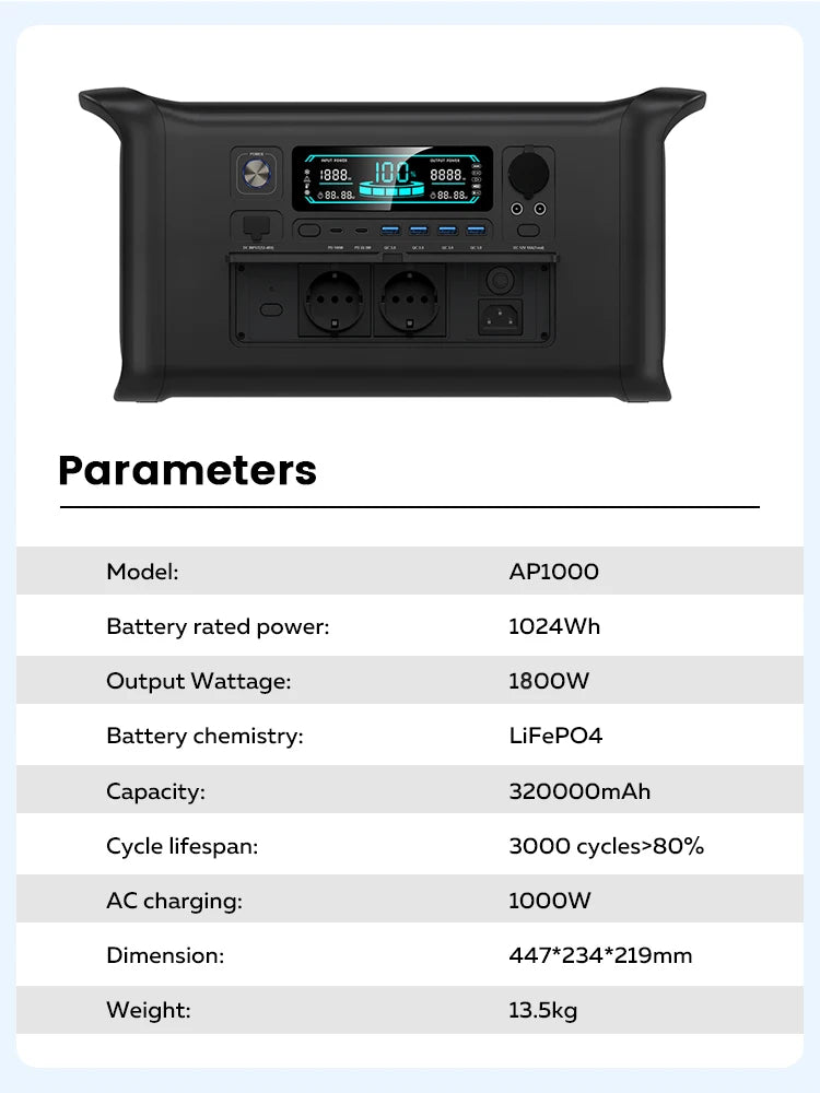 Ctolity 2400W Portable Power Station Solar Generator System