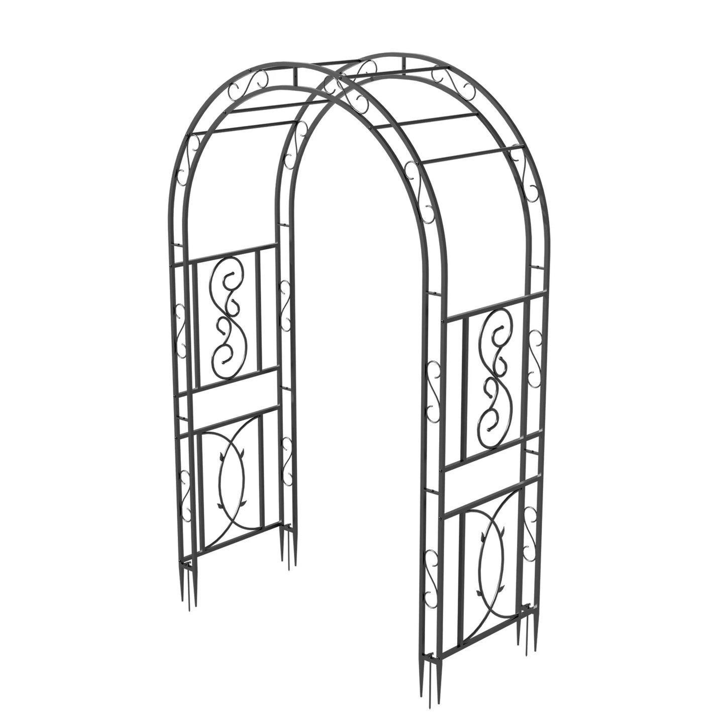 Heavy Duty Metal Garden Arbor Plant Arch Trellis For Vines