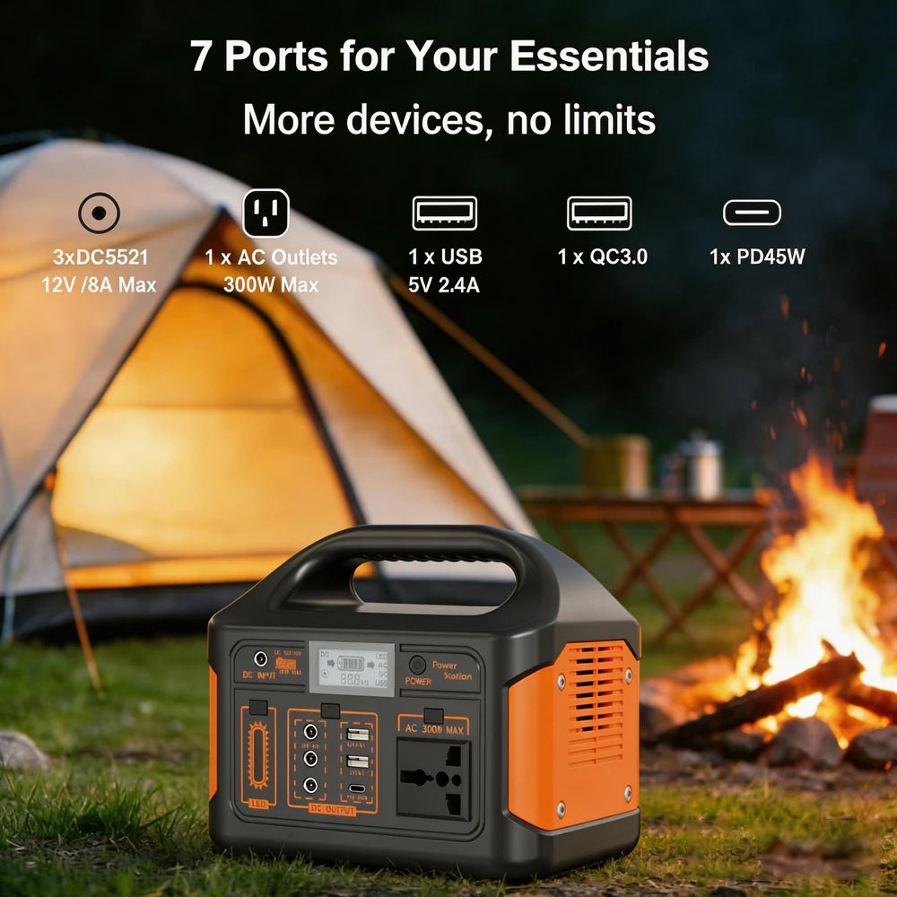 GaiaRay 500W Portable Power Station 460.8Wh LiFePO4 Solar Generator