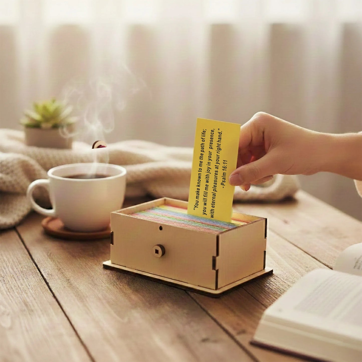 Wooden Bible Verse Box With Scripture Cards For Inspiration