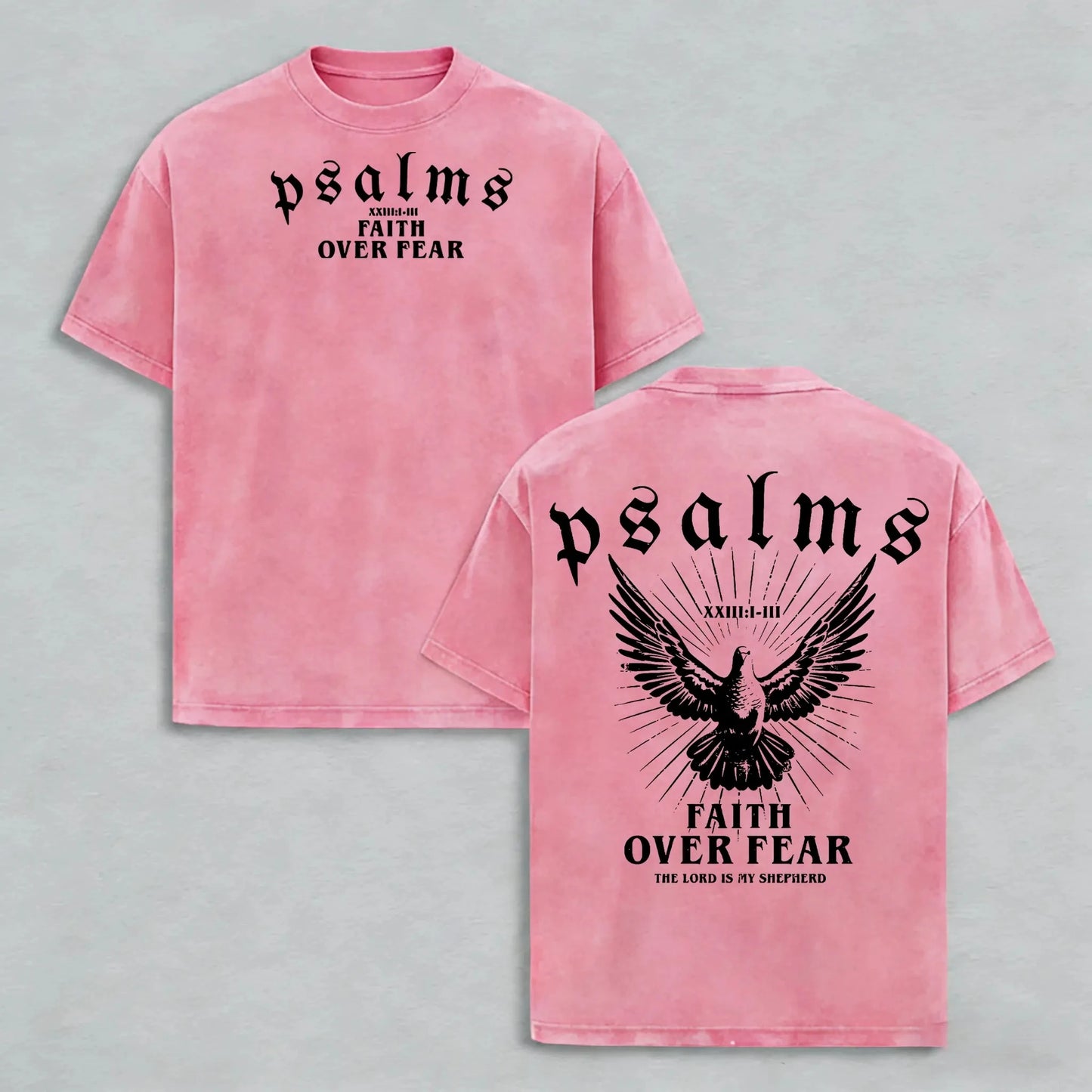 Cotton Faith Over Fear Christian Crewneck Shirt Bible Verse Print