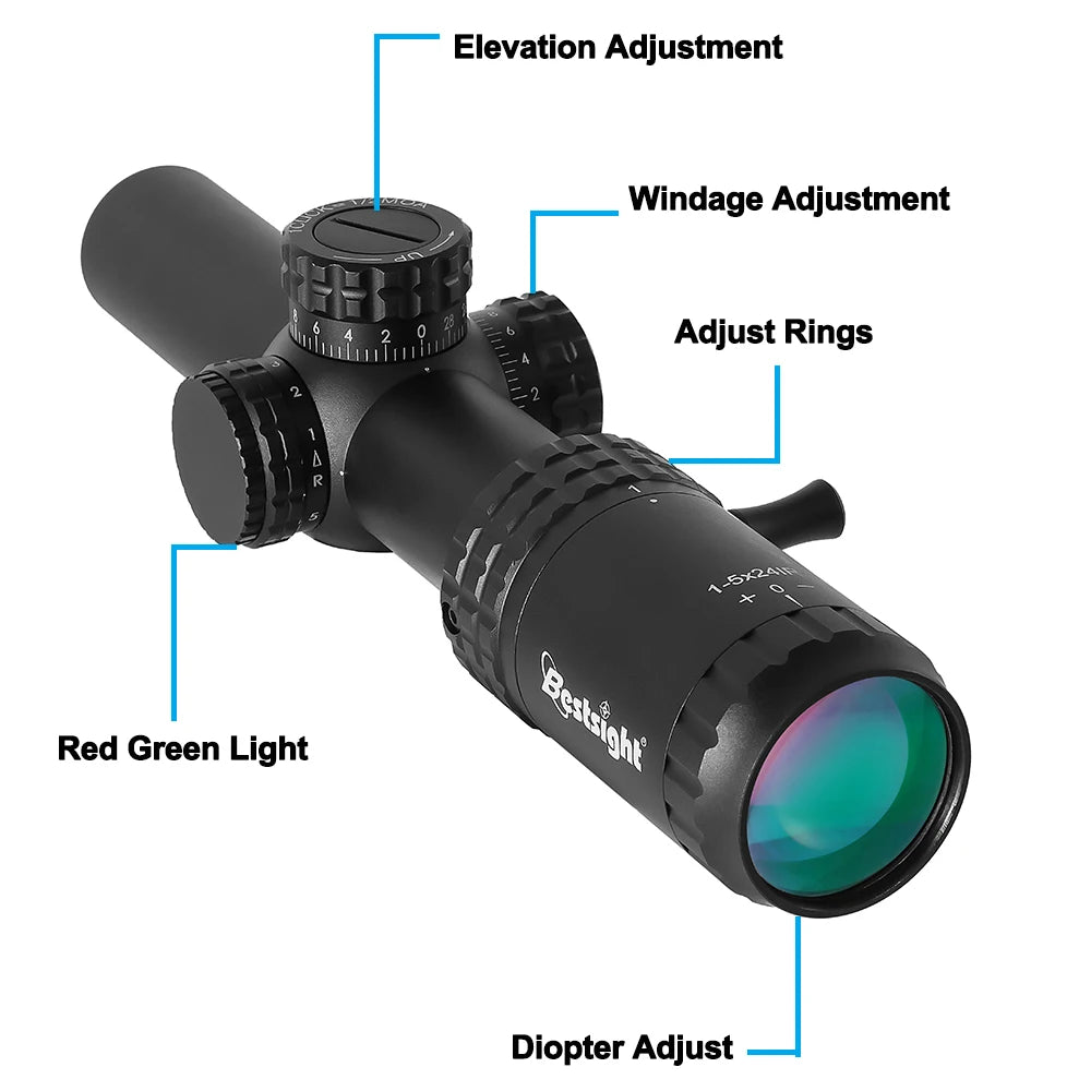 Bestsight Tactical Riflescope With Illuminated Reticle For Hunting