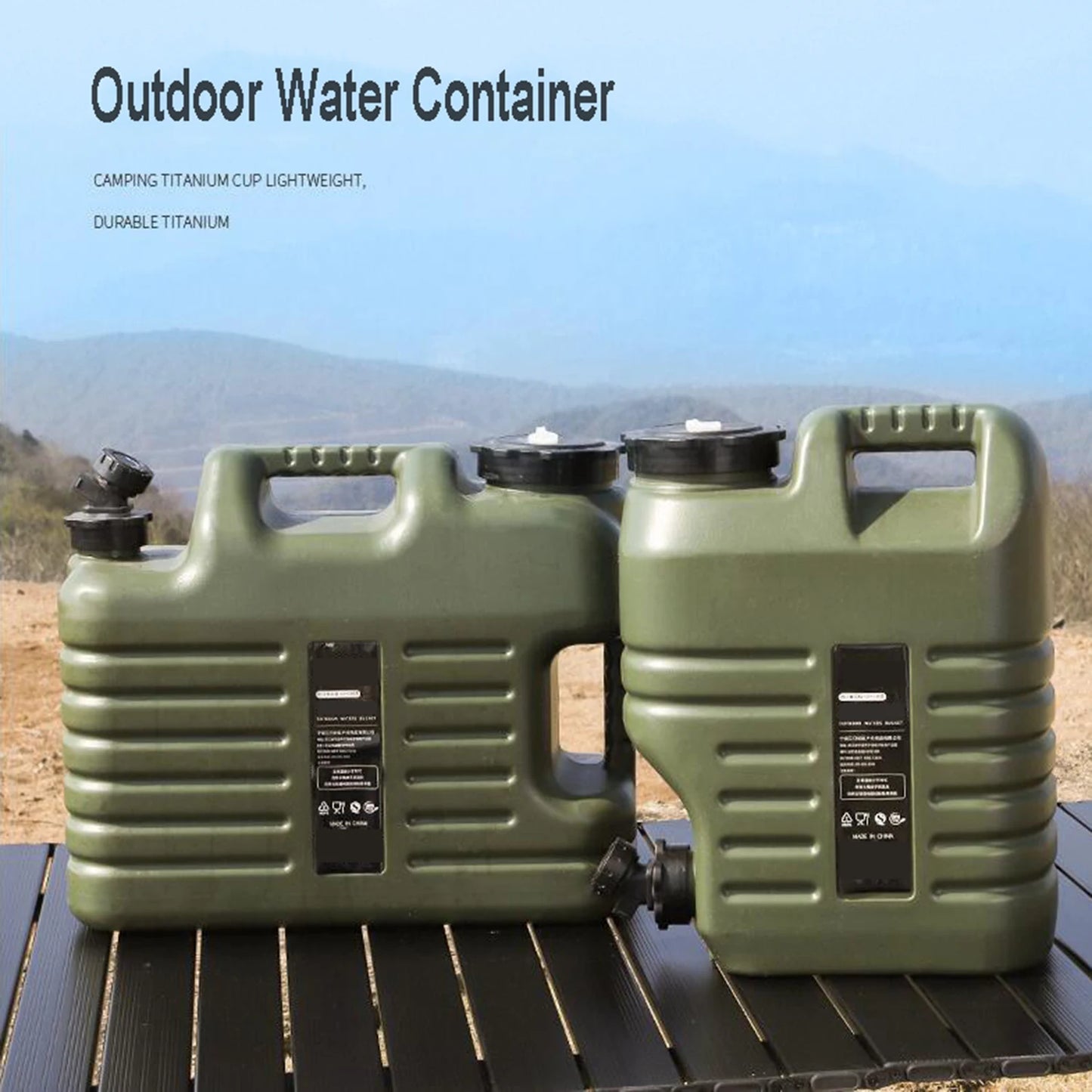 Collapsible Peva Water Tank Carrier With Spigot For Outdoor Camping