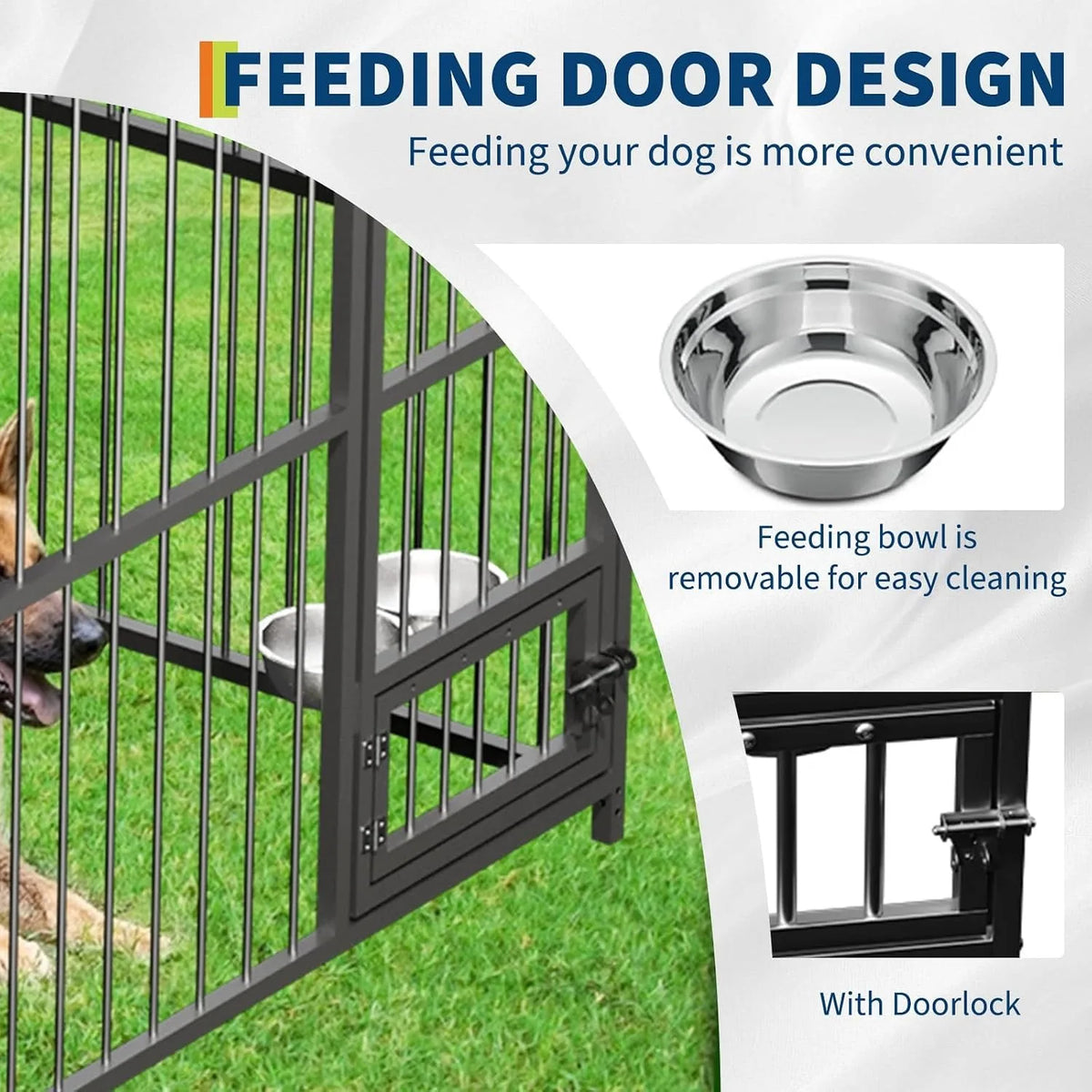 Heavy Duty Outdoor Dog Kennel With Secure Walk In Gate