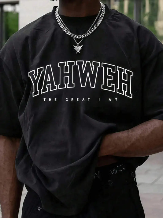 Men's Yahweh Christian Statement Graphic Cotton T-Shirt